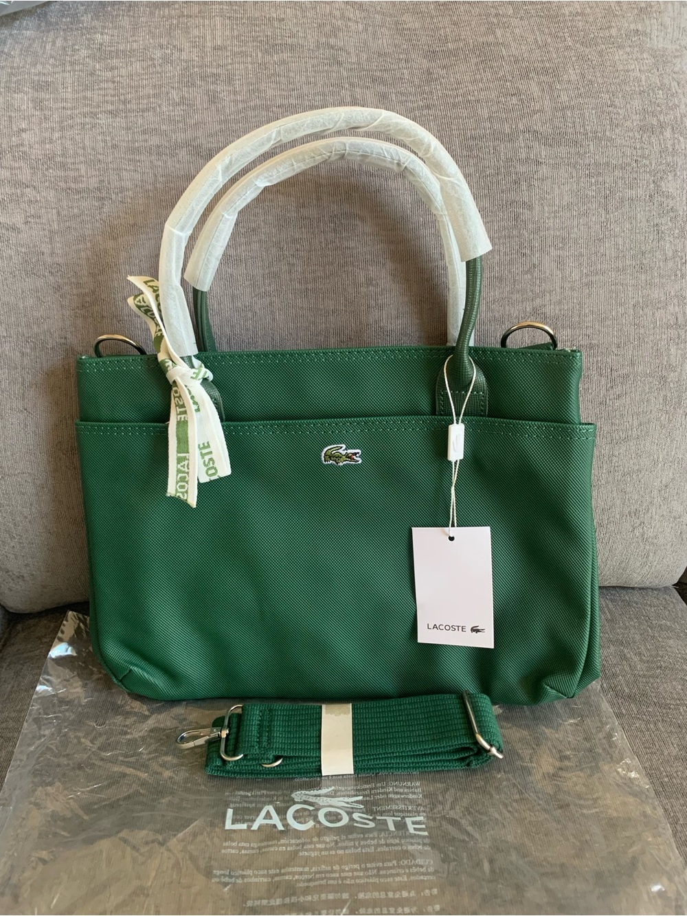 LACOSTE Concept Zip handbag Sling Bag 2-way NWT